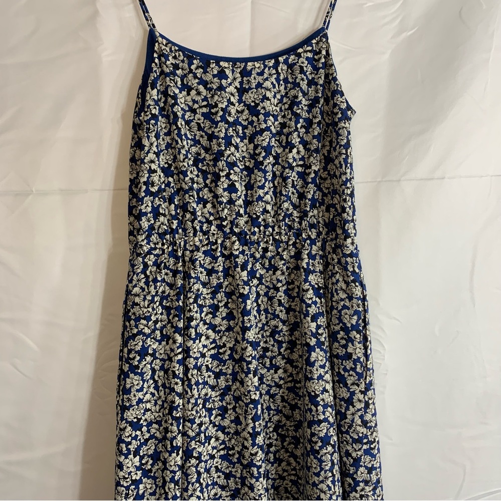 J. Crew Navy Floral Spaghetti Strap Swing Dress, size 0 - Picture 8 of 13